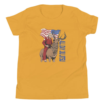 George on an Elk  ADJJ Youth Short Sleeve T-Shirt